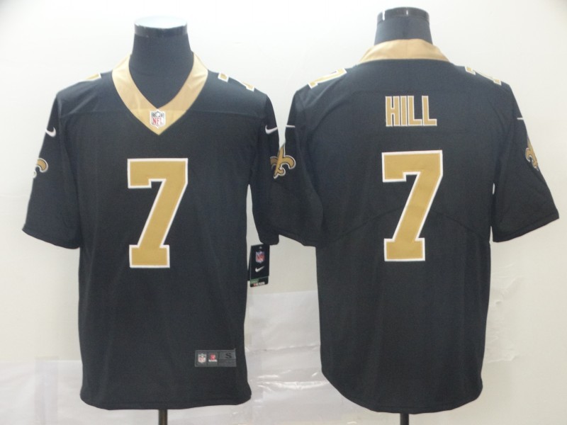 Men's New Orleans Saints Taysom Hill #7 Black Jersey
